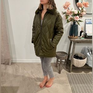 Faux leather quilted jacket